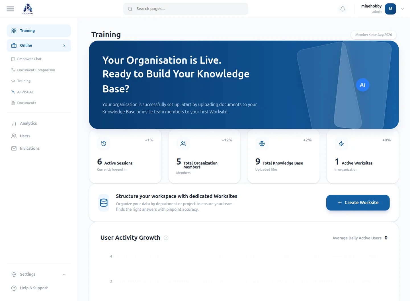 Auctoritas — Document intelligence and staff training platform, backend built solo